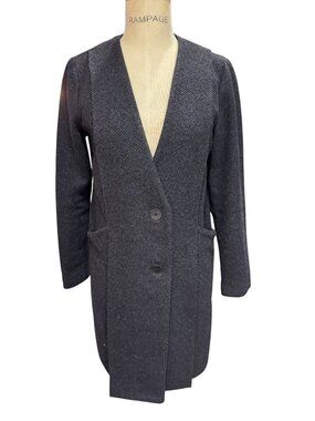 Kate Spade Saturday Wool Blend Coat Black Minimalist Chic Tailored